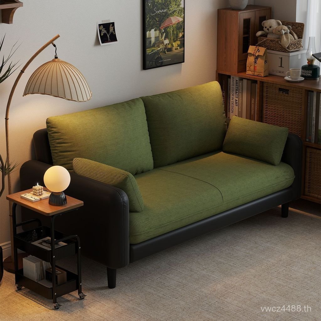 โซฟาห้องเช่า โซฟาประหยัด Retro Double Small Apartment ผ้าห้องนั่งเล่น Small Apartment โซฟาแบบบูรณากา