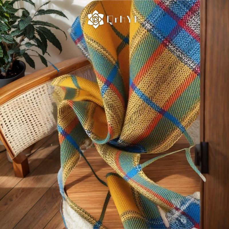 QrhYK Hip Hop ไม่สม่ําเสมอผู้ชายและผู้หญิงปลอมเสื้อ Hem กระโปรงลายสก๊อต Y2k Streetwear Harajuku Vint