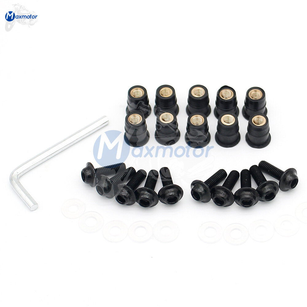 10 ชิ้น M5 CNC กระจกสกรูสลักเกลียวถั่วชุดสําหรับ YAMAHA MT03 MT-03 MT 03 อลูมิเนียมรถจักรยานยนต์อุปก