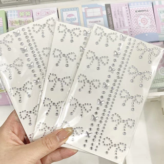 Ins Bowknot Crystal Sticker สติ๊กเกอร์สมุดภาพ DIY บรรจุภัณฑ์ของขวัญ