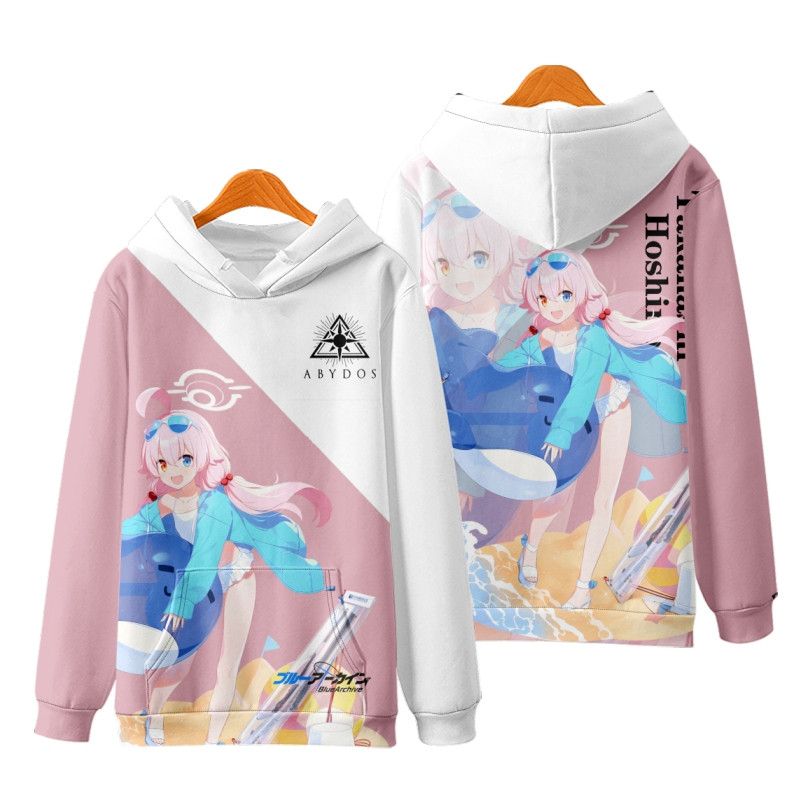 อะนิเมะใหม่ Blue Archive Takanashi Hoshino/Sunaookami Siroko Hoodie ผู้ชายญี่ปุ่นแฟชั่นหลวม 3D พิมพ์