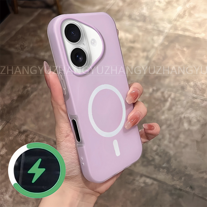 เหมาะสําหรับเคสโทรศัพท์ iphone 17 แม่เหล็กกันกระแทกใหม่ เคสโทรศัพท์แหวนชาร์จไร้สาย GD02