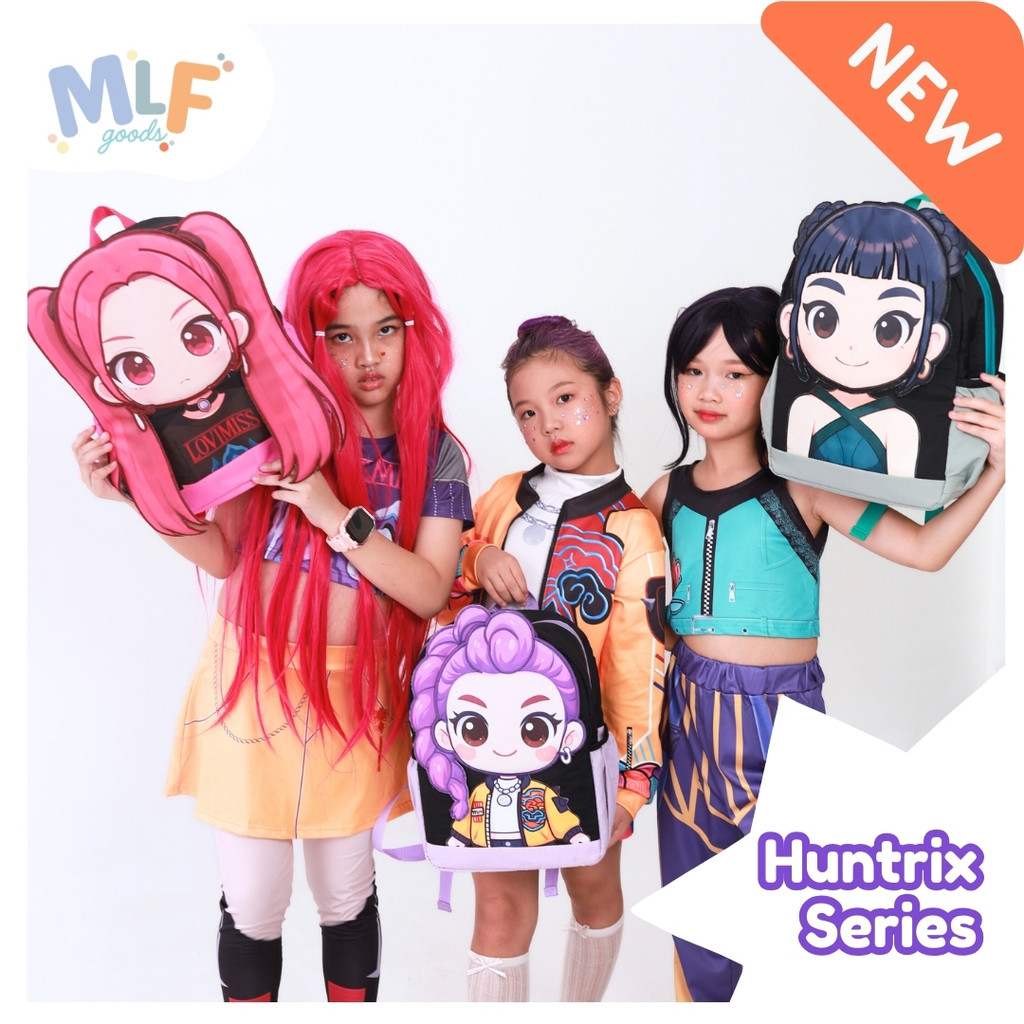 MLFG - Huntrix Series Rumi, Zoey, Mira Huntrix Character Childrens School Bag with Backpack Variants