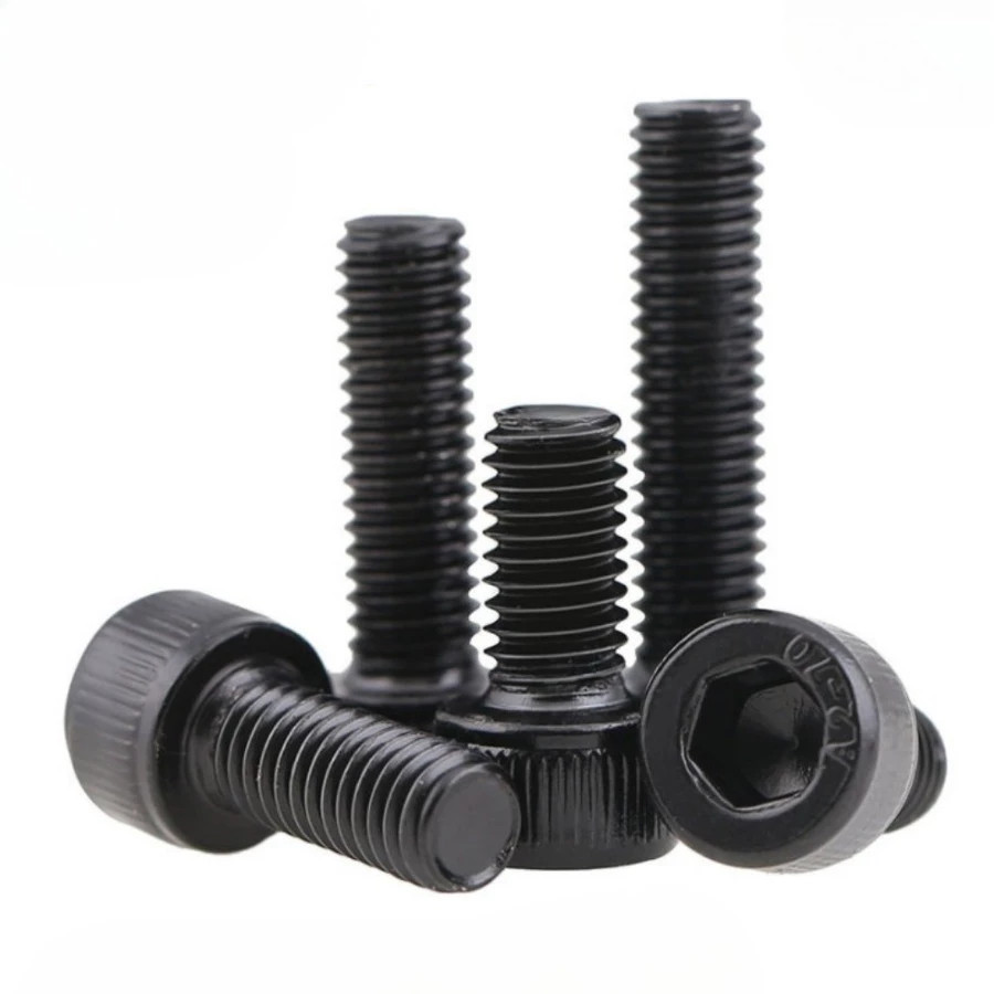หัวจม ชุบดำ 304  M1.4 M1.6 M2 M2.5 M3 M4 เกลียวมิล ตลอด หยาบ น็อต สกรู Hexagon Socket Screw Bolt Black  DIN912 [CYG-FC-9]