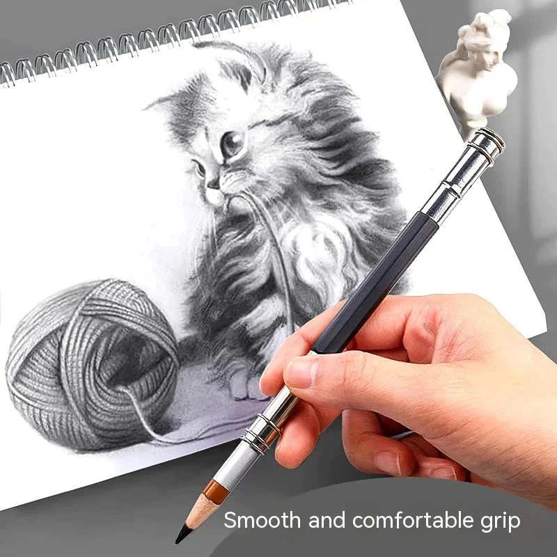 Dual-headed ดินสอ Extender Art เขียนเครื่องมือปรับดินสอ Extension เครื่องเขียนปฏิบัติประณีตแบบพกพาสําหรับ Sketch School Office