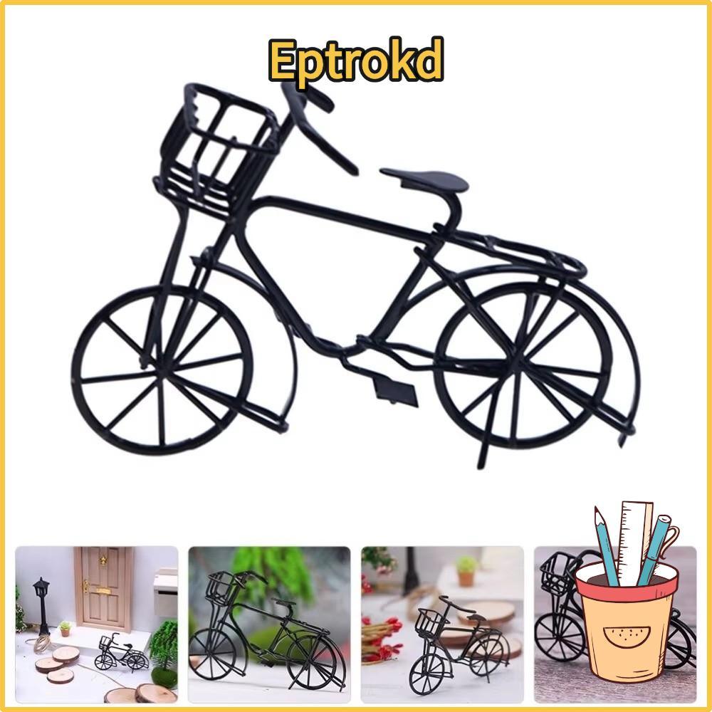 EPTRO Bike Miniatures, Handmade จําลองจักรยาน, Vintage Mini Iron Art Old-fashioned จักรยาน Dollhouse
