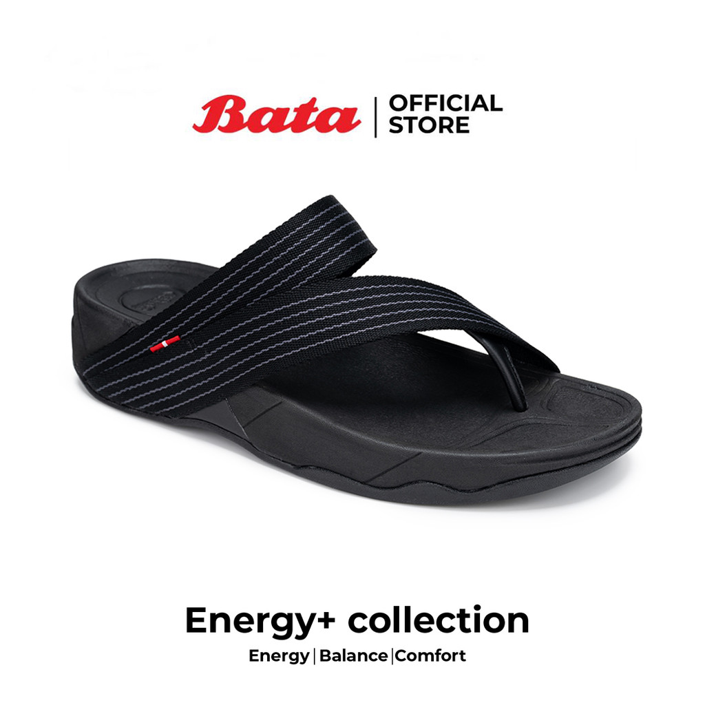 Bata บาจา Energy+ รองเท้าแตะหูหนีบ แฟชั่น ดีไซน์เท่ห์ สำหรับผู้ชาย รุ่น Energy+ สีน้ำเงิน รหัส 8719414 สีดำ 8716414
