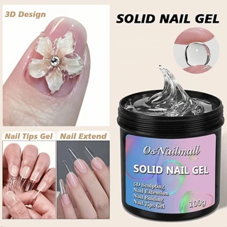 OsNailmall 100g Solid Nail Gel, Strong Sticking Gel, Nail Building Gel, Extension, 3D UV, Professional Art Supplies