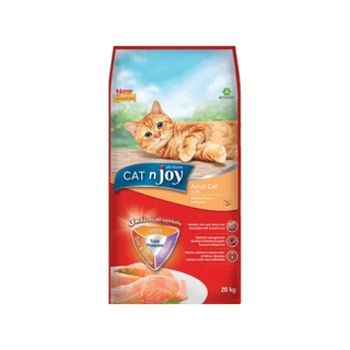 Cat n joy แคทเอ็นจอย อาหารเม็ดแมว ทุกสายพันธุ์ เม็ดกรอบ กินง่าย ยกกระสอบ เม็ดแมว ขนาด 20 kg