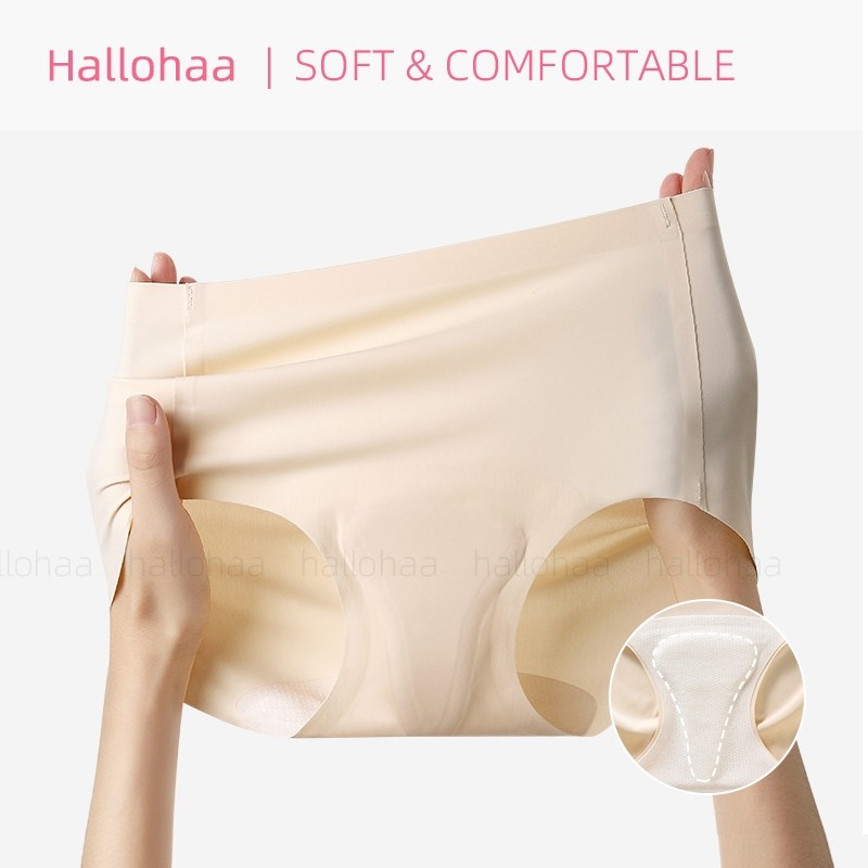 Hallohaa กางเกงในป้องกันผู้หญิง มีแผ่นรอง Y-line ปิดเส้นรอยยิ้ม ป้องกันการสัมผัส หลีกเลี่ยงความลำบากใจ เพิ่มความมั่นใจในตนเอง เหมาะสำหรับออกกำลังกาย ฟิตเนส และโยคะ