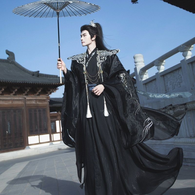 แหวนฟีนิกซ์มังกร Pei แบบไหล่เมฆ Wei Jin สไตล์หรูหรา มีให้เลือกสีดำและสีขาว เหมาะสำหรับใส่ประจำวันและ