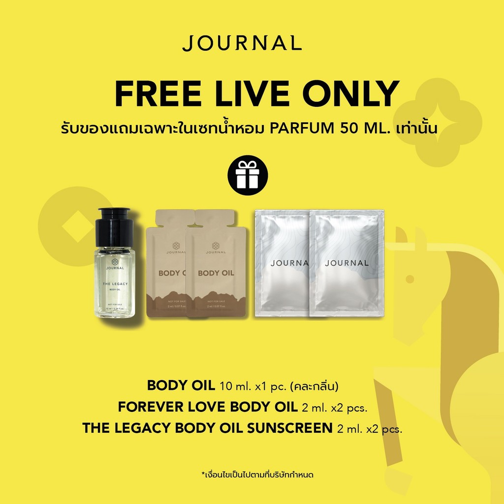 FEB : LIVEรายการของแถมในเซท เมื่อซื้อน้ำหอม Parfum 50 ml  แถม 5 รายการ (แบบคละกลิ่น)