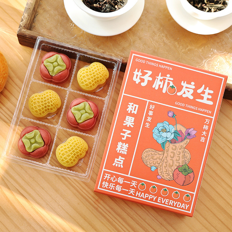 Wagashi สไตล์ญี่ปุ่น Bean Paste Pastry Value Gourmet กล่องของขวัญอร่อย Wagashi ของว่าง 180g 6 ชิ้น [