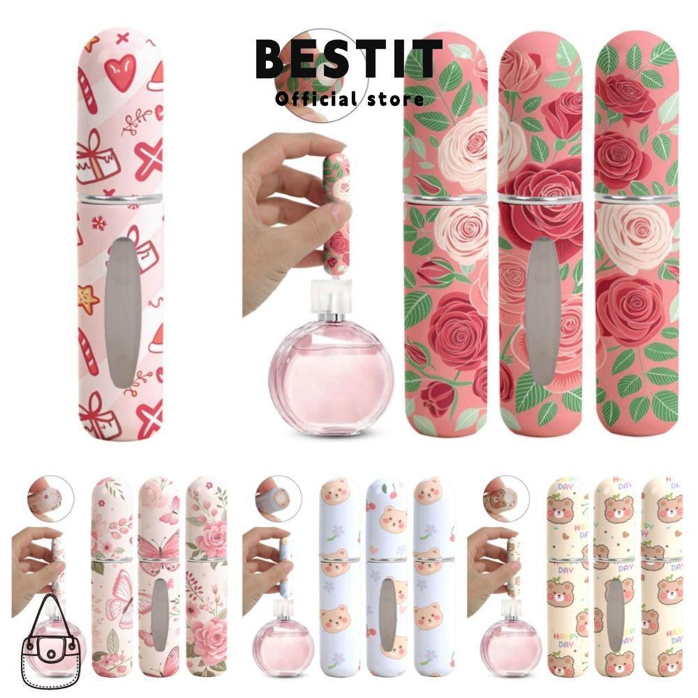 BESTIT ขวดน้ําหอมขนาดเล็ก ขวดสเปรย์รีฟิลแบบพกพา 5 มล. ขวดจ่ายน้ําหอมป้องกันการรั่วแบบพกพา Travel