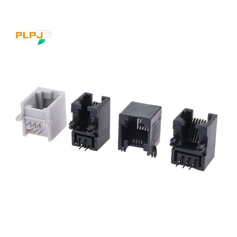 PLPJ 10PCS RJ11 โทรศัพท์ Soet โค้ง Pin 95001 4P4C 6P6C 6P4C หญิง Ja Pcb Connector โทรศัพท์ Soet ใหม่