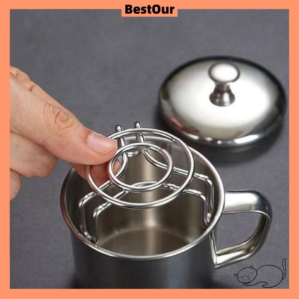 BESTOUR ชั้นวางไอน้ําขนาดเล็ก เหล็กกล้าไร้สนิม ทนทานชั้นอบไอน้ำ สำหรับ หม้อหุงข้าวไฟฟ้า หม้อสุขภาพ ถ้วยกระติกน้ำร้อน