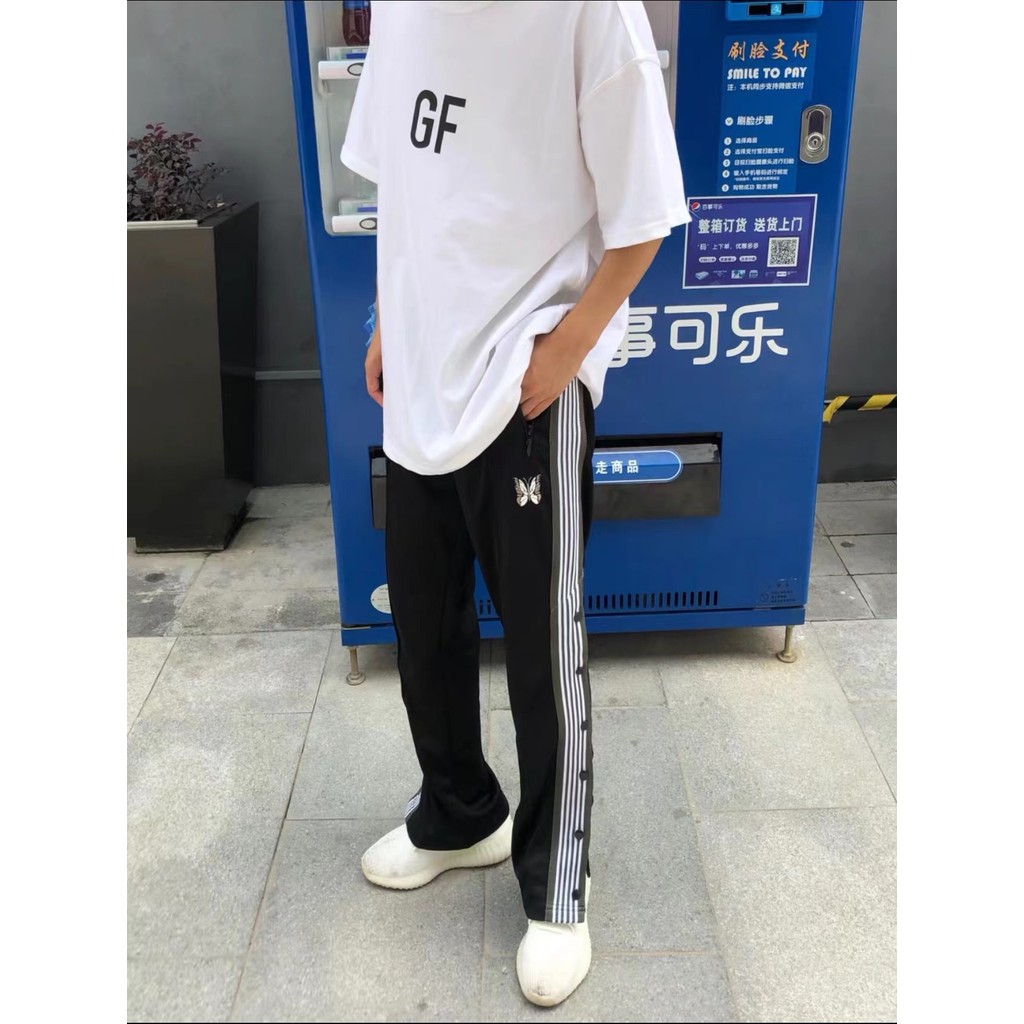 FEXH NEEDLES TRACK PANTS สายรัดถักถักทรงหลวมสําหรับผู้หญิงกีฬากางเกงขายาวผู้ชาย