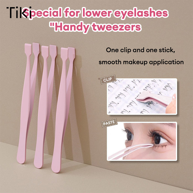 สําหรับผู้เริ่มต้น แหนบต่อขนตาปลอม No-Glue Precision Under Lash Clamp แหนบแบน-tk