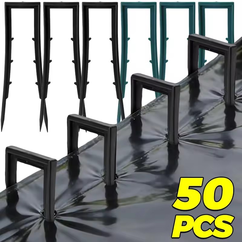PP Plastic Landscape Anchoring Spikes - U-Type Stakes สําหรับครอบคลุมและตาข่าย - สวนและการเกษตร