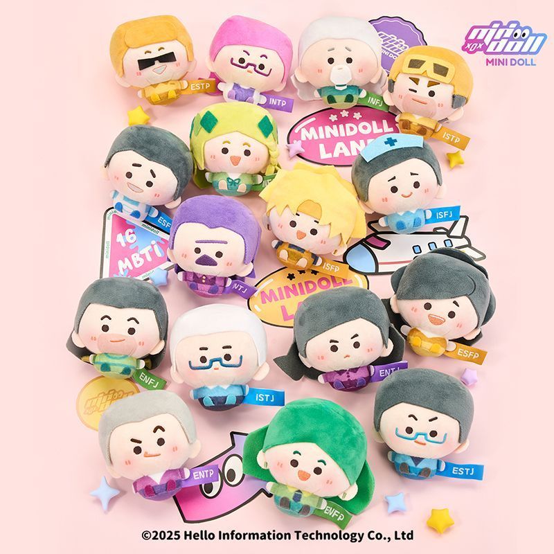 พร้อมสต็อก minidoll Original Mini Doll MBTI สิบหกประเภทบุคลิกภาพรอบจี้ตุ๊กตาตุ๊กตาตุ๊กตา