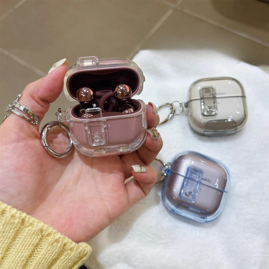 ป๊อปอัพอัตโนมัติสําหรับ หัวเว่ย ฟรีคลิป2 2025 หูฟังเคสป้องกันความละเอียดสูง ฟรีคลิป2 พร้อมขายึดเคสแข็งโปร่งใสป้องกันการหล่นธารน้ําแข็งสีฟ้าสีท