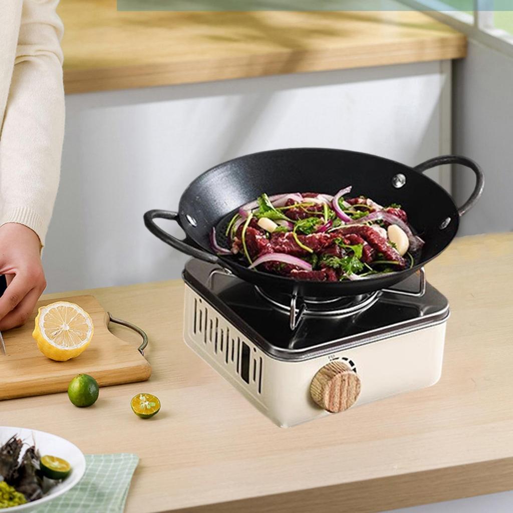 [txejgi] Paella Pan Round Skillet ย่างเตาตั้งพื้นหม้อในครัวเรือนกระทะ Nonstick