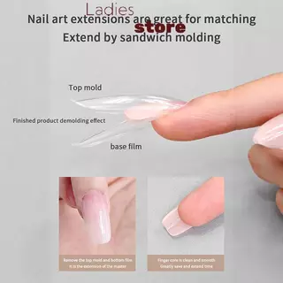 KTH 180 ชิ้น/กล่องแซนวิช Dual Nail Forms 15 ขนาด Extensions-Dual รูปแบบโลงศพอัลมอนด์เล็บรูปแบบ Salon Nail Art เครื่องมือร้อน