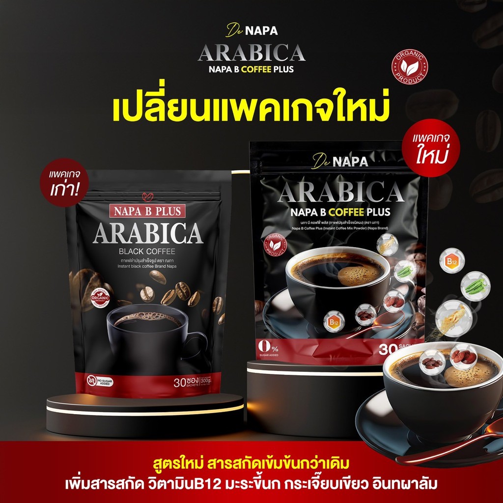 [สูตรใหม่][ตะกร้าบริษัท]NAPA B COFFEE PLUS นภา บี คอฟฟี่ พลัส กาแฟดำขายดี 4แถม4 (240 ซอง) รูปที่ 8