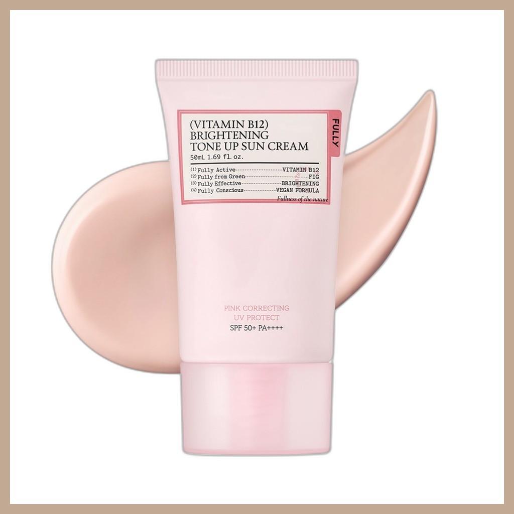 [FULLY] Vitamin B12 Brightening Tone-Up Sun Cream (สีชมพู), 50ml, 1 ชิ้น / Korean Tone-Up Cream by H