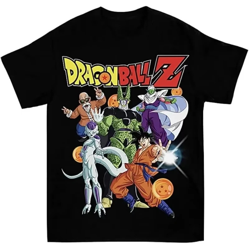 เสื้อยืดคอตตอนพิมพ์ลายด้านหน้าตัวละครทั้งหมดจากดราก้อนบอล Z ปี 2026 สไตล์วินเทจ ทรงโอเวอร์ไซส์ สำหรั