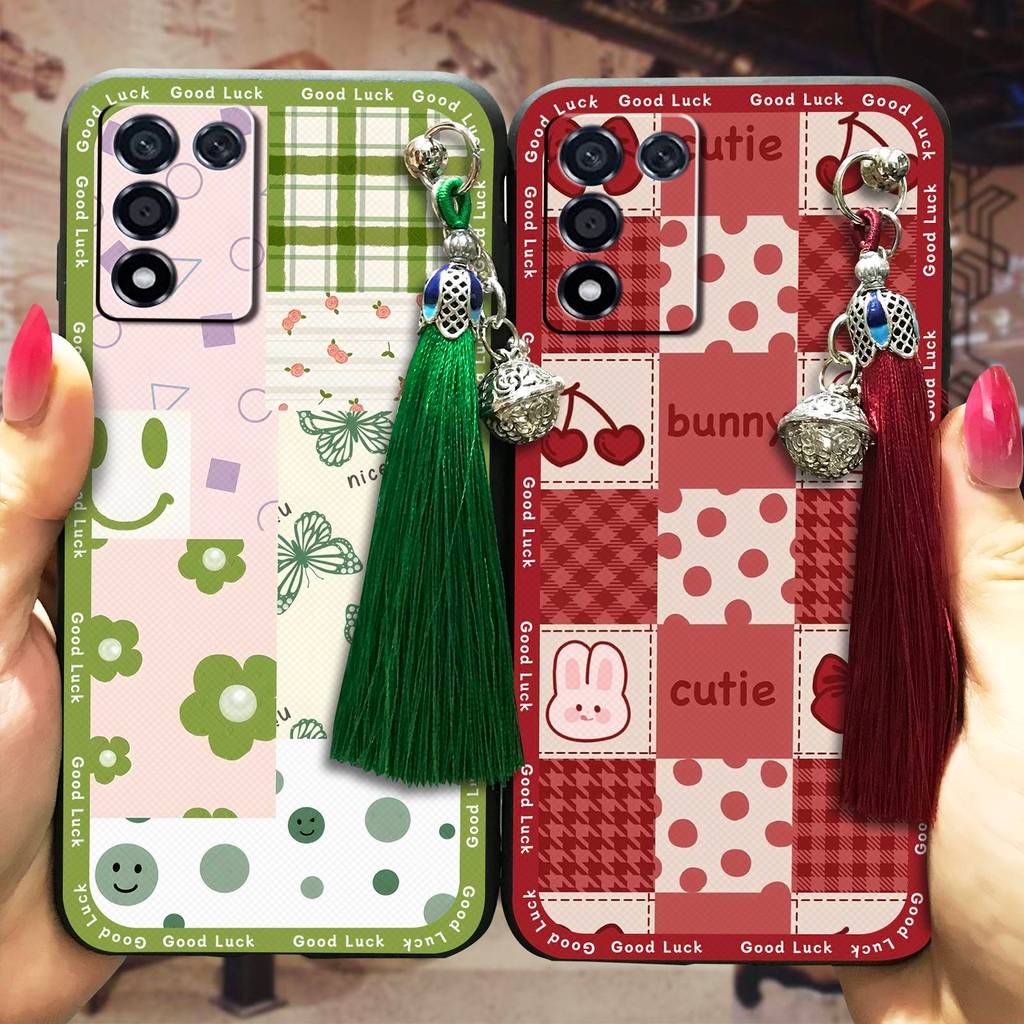 พู่ Bell เคสโทรศัพท์สําหรับ OPPO K9S/Realme Q3S/Q3T/K10 Vitality Edition น่ารัก Anti-knock Graffiti 