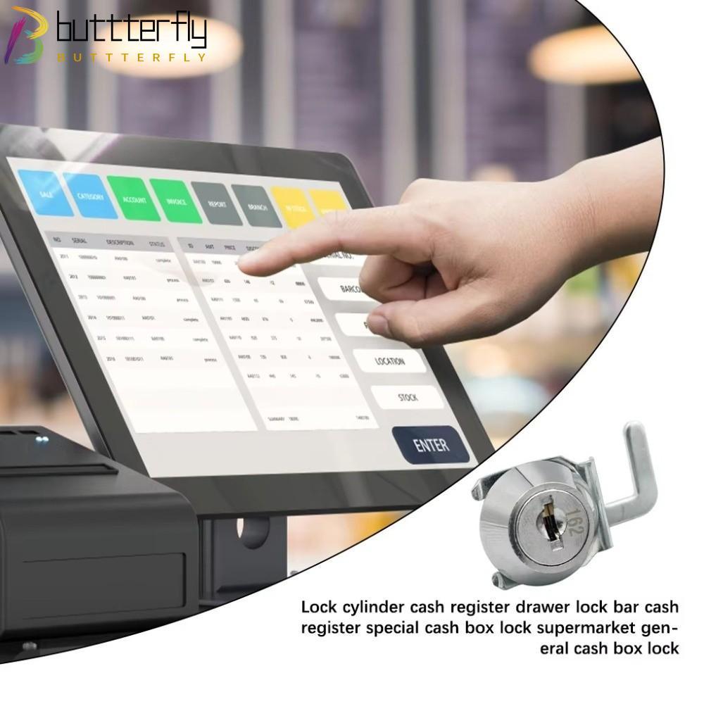 BUTTTERFLY ล็อคกล่องเงินสด ตู้โลหะ Easy Replacement Mini Cam Lock พร้อม Quick Clip, Lock กระบอกเงินก