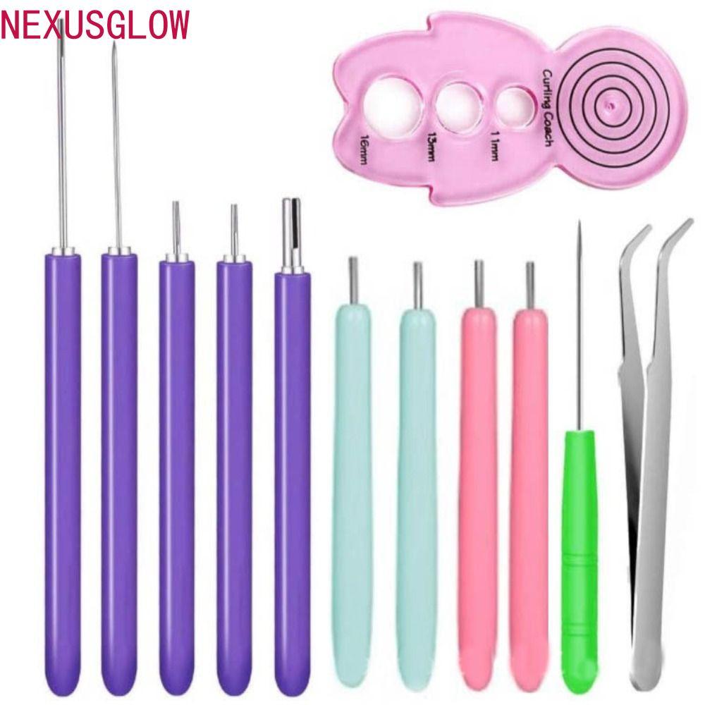 NEXUSGLOW 12PCS Quilling Needle Kit, Quilling Slotted Pen Paper Craft Paper Quilling Tools, Paper St