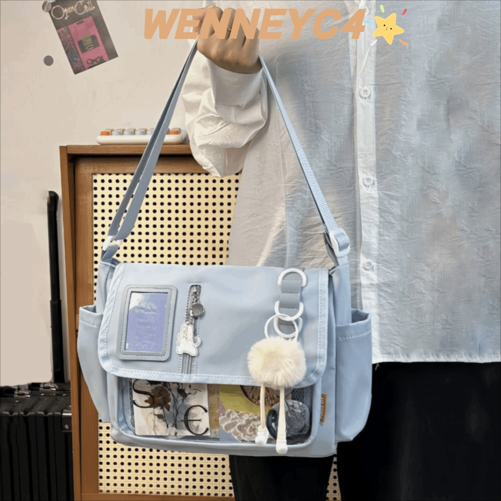 WANNEYU JK Ita Backpack กันน้ําโปร่งใส สไตล์ Harajuku น้ำหนักเบาที่เหมาะสำหรับวัยรุ่นหญิง