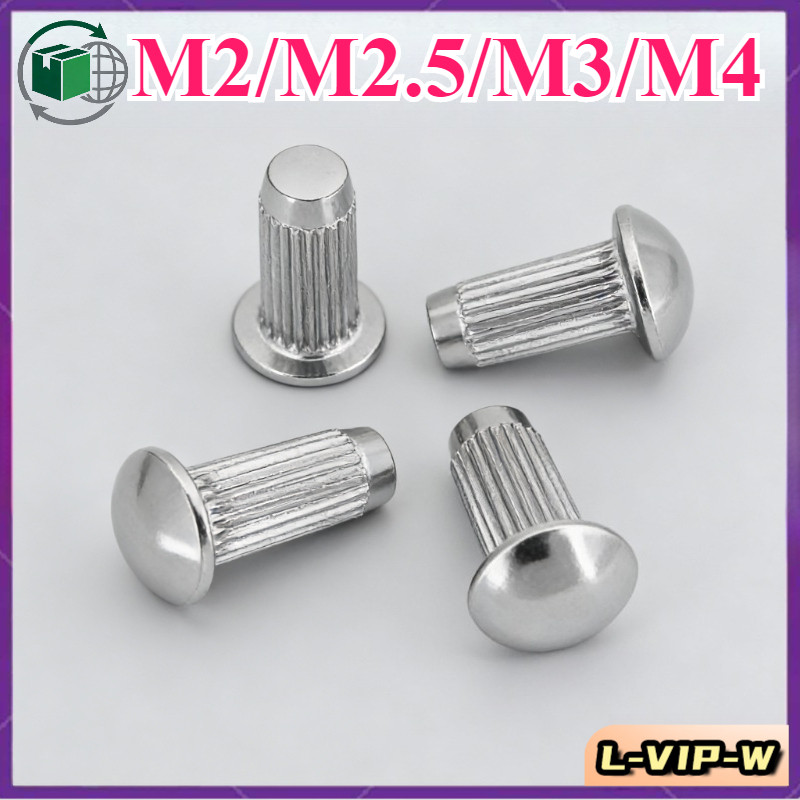 ป้ายอลูมิเนียม Rivet ลายแผ่นป้ายครึ่งรอบหัว Rivet M2/M2.5/M3/M4 (L-VIP-W)