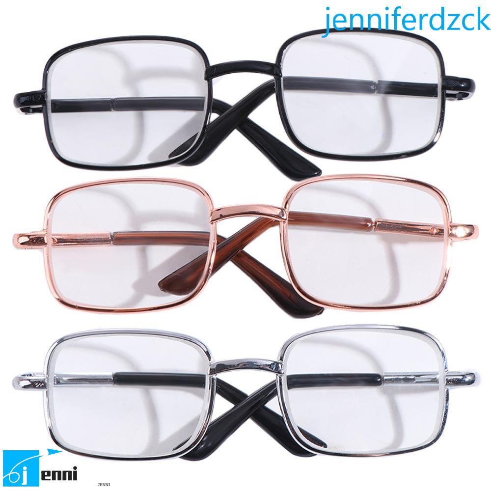 JENNIFE Preppy Cotton Doll Glasses, 8.5 CM Lovely Idol Plush Doll Glasses, Square Cartoon Golden Cot