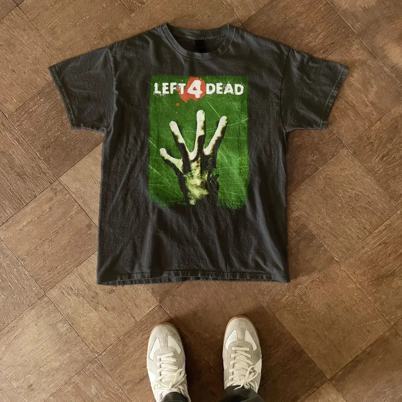 เสื้อยืดแคมเปญโฆษณา Left 4 Dead 1, เสื้อยืดโปรโมชั่น L4D, เสื้อยืดเกมคลาสสิกแนวสยองขวัญ