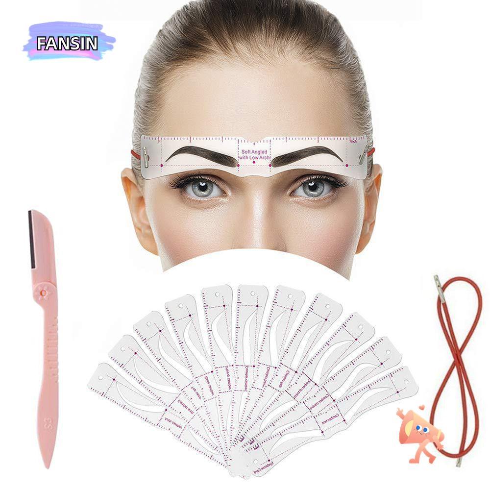 FANSIN Eyebrow Shaper Kit นํากลับมาใช้ใหม่ได้ Hot DIY Grooming Eyebrow Razor