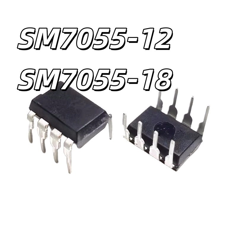 ยี่ห้อใหม่เดิมเอสเอ็ม7055-18 เอสเอ็ม7055-12 จุ่ม8ปลั๊กตรง8ขาเตาแม่เหล็กไฟฟ้าการจัดการพลังงานชิป