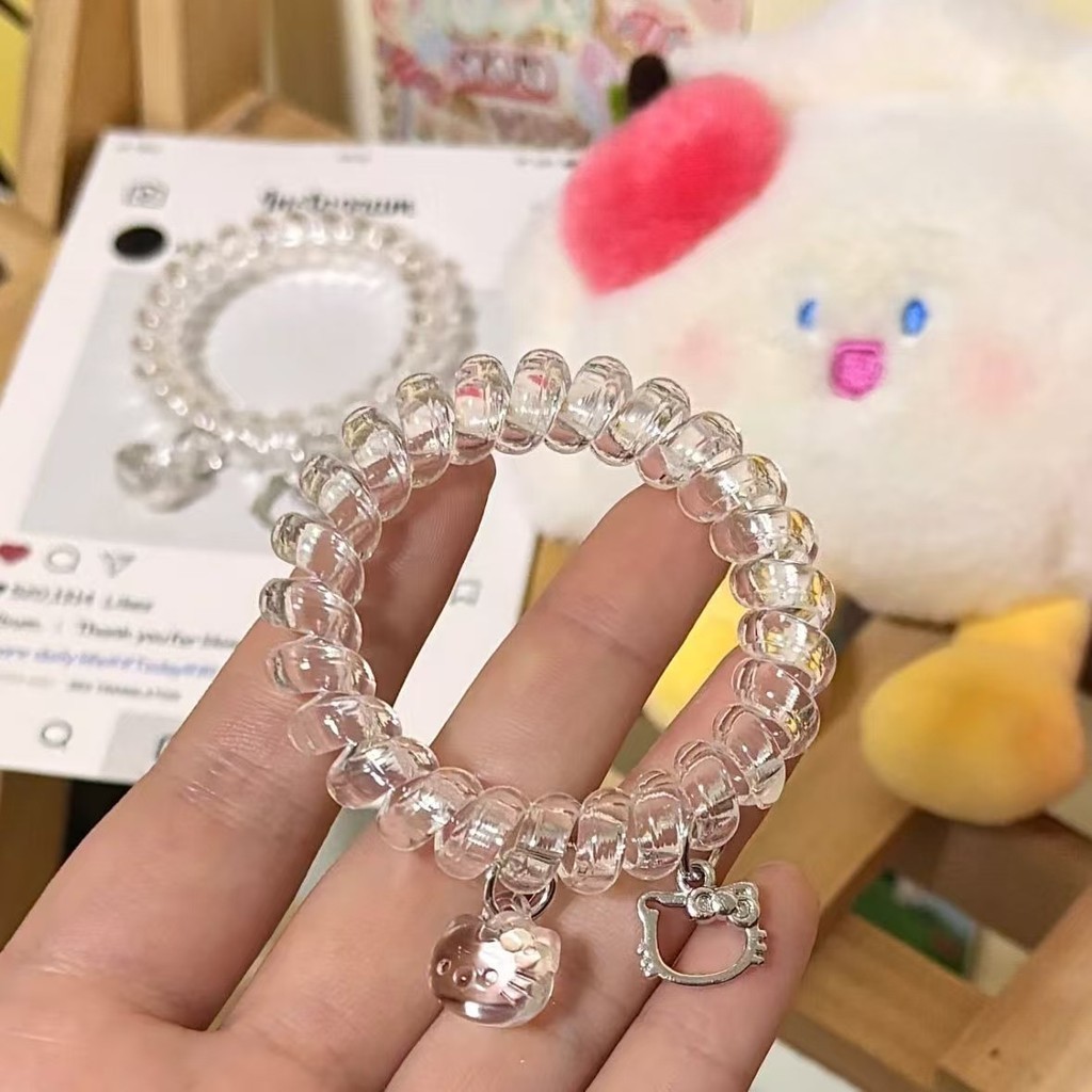 สายโทรศัพท์ผูกผมโปร่งใส สำหรับสไตล์ที่เรียบง่ายและยืดหยุ่นสูง