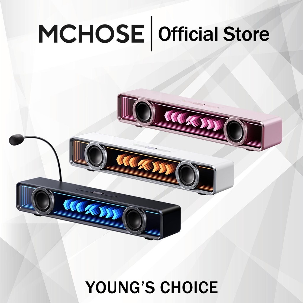 MCHOSE K20 Pro Gaming Soundbar 52mm Full-Range Drivers 7.1 Virtual Surround Sound 20W ลําโพงลําโพงบล