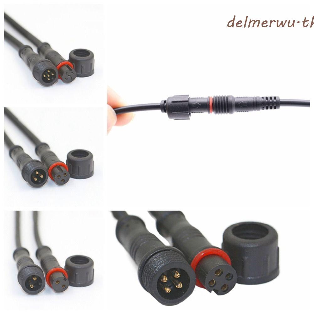 DELMERWU ขั้วต่อสาย LED กันน้ํา, ขั้วต่อ LED กันน้ําแถบ LED ขั้วต่อชายและหญิง, สายเชื่อมต่อ 20 ซม. แ