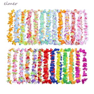 ELMER 24/50/100 ชิ้น Hawaii Leis, Reusable Vibrant ผ้าไหมดอก…