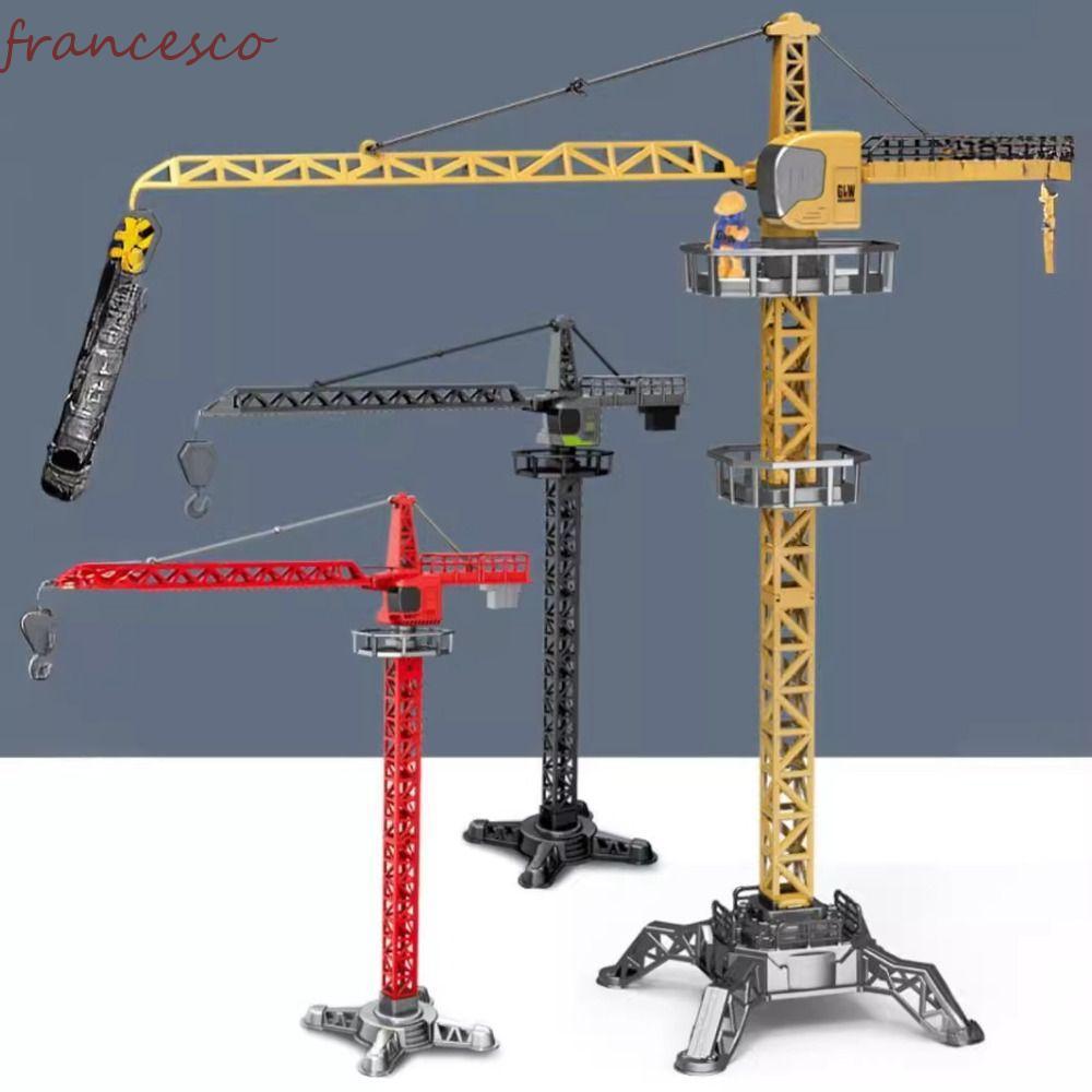 FRANCESCO Tower Crane Model, Lifting Tower Simulation Engineering Vehicle Toy, Classic Diecast Loade