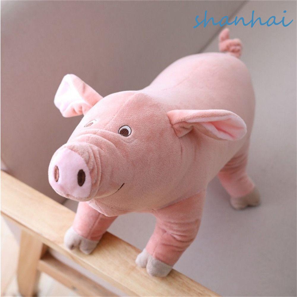 SHANHAI หมูของเล่นตุ๊กตาเด็กของขวัญตุ๊กตาสัตว์สําหรับเด็กผู้หญิงของเล่นเด็กตุ๊กตาหมอนตกแต่งบ้านตุ๊กตาหมู
