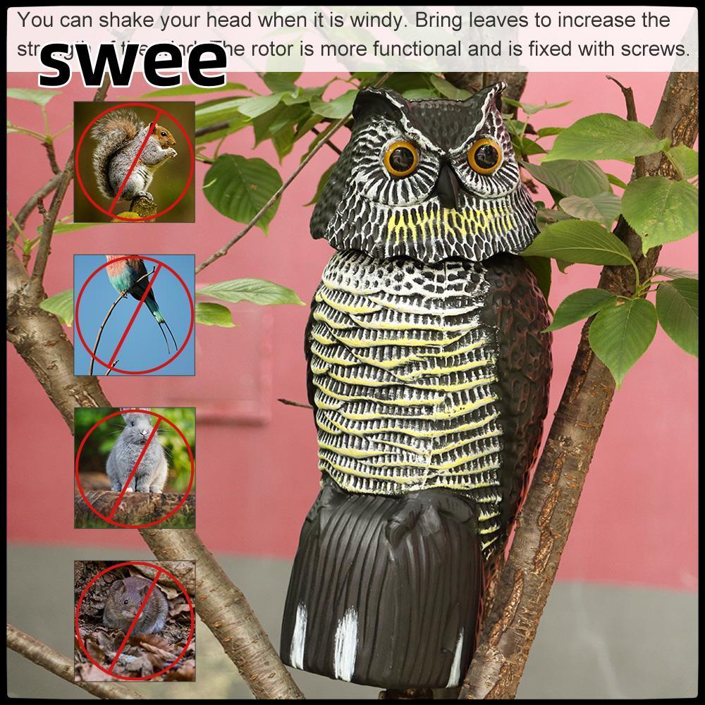 SWEE นกฮูกปลอม Decoy นกจําลองขับไล่ Nighthawk ประติมากรรมการควบคุมศัตรูพืช