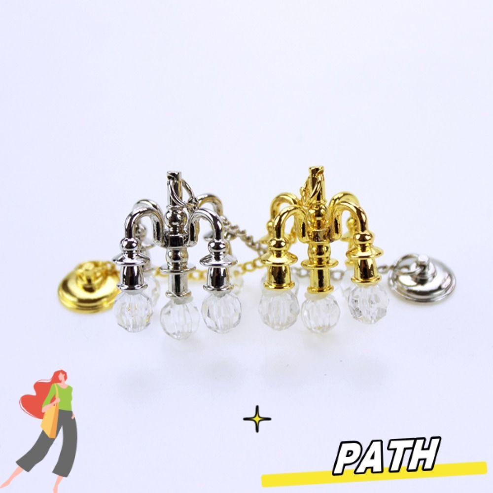 PATH Mini Five-head Chandelier,ฉากเล่น 1:12 Scale Miniature Vintage Chandelier,VINTAGE Gold/silver M