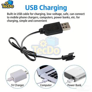 7.4V 3.7V Charger SM-2P SM-4P Reverse Li-ion แบตเตอรี่ไฟฟ้า RC รถเฮลิคอปเตอร์เรือสายชาร์จ USB 45 ซม.