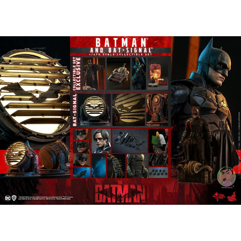 (🔵PRE-ORDER)ของเล่นสุดฮอต MMS641 The Batman and Bat-Signal 1/6th Scale Collectible Figure