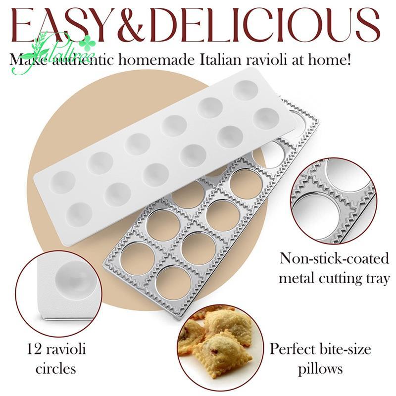 [ ]Ravioli Maker กดแม่พิมพ์ Potsticker เนื้อ Dumpling Maker, Ravioli แสตมป์พาสต้าชุดทําพาสต้าเครื่อง